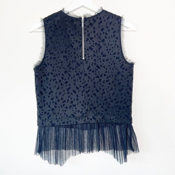 Elizabeth and James Laser Cut Asymmetric Lace Detail Sleeveless Top Sz XS - Picture 7 of 10